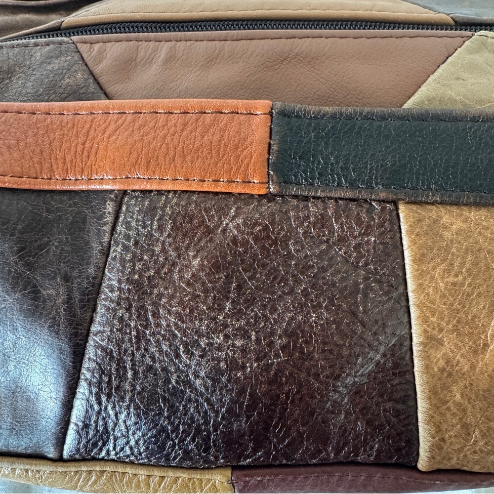 Patchwork Leather Shoulder Bag Multi Pocket Purse - image 7